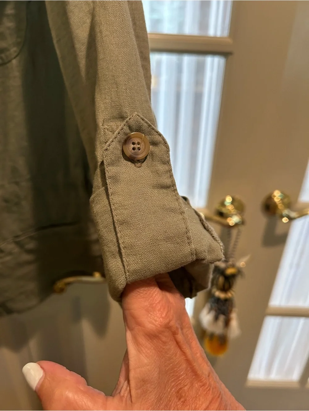 Cynthia Rowley Olive Utility Drawstring Waist Jacket Size M